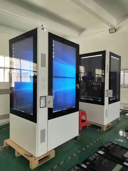 49 55 65 дюймів на відкритому повітрі Ag Glass 4K двосторонні цифрові вивіски з 4G